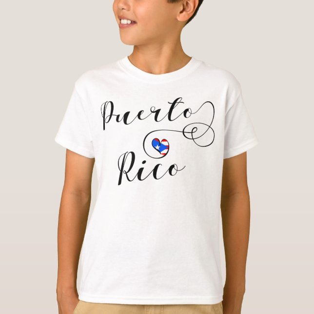 Puerto Rica Flag Heart, Puerto Rican Design T-Shirt (Front)