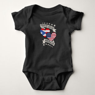 Puerto Rican American Heart Flags Puerto Rico Amer Baby Bodysuit