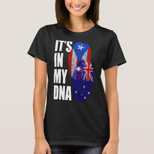 Puerto Rican And Australian Mix Dna Flag Heritage T-Shirt