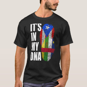 Puerto Rican And Central African Mix Dna Flag Heri T-Shirt
