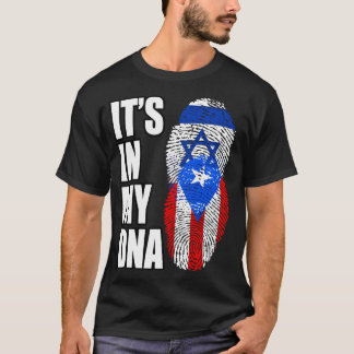 Puerto Rican And Israeli Mix DNA Flag Heritage T-Shirt