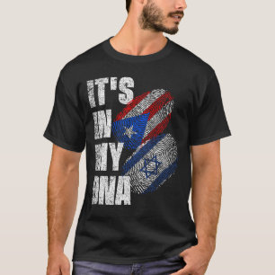 Puerto Rican And Israeli Mix DNA Flag Heritage T-Shirt