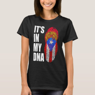 Puerto Rican And Kyrgyzstani Mix Dna Heritage Flag T-Shirt
