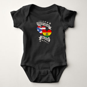 Puerto Rican Bolivian Heart Flags Puerto Rico Boli Baby Bodysuit
