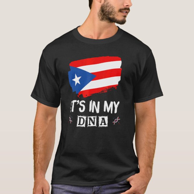 Puerto Rican Boy Girl It's in my DNA Puerto Rico R T-Shirt (Front)