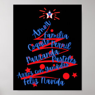 Puerto Rican Christmas Feliz Navidad Poster