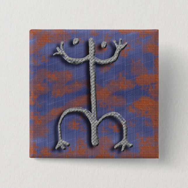 Puerto Rican coqui petroglyph button (Front)