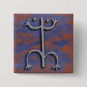 Puerto Rican coqui petroglyph button