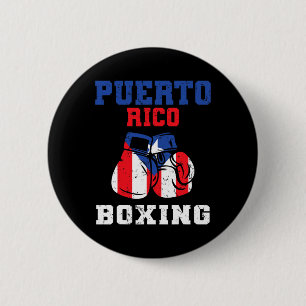 Puerto Rican Flag Boxing Gloves Rico Pride Boxing  6 Cm Round Badge