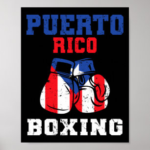 Puerto Rican Flag Boxing Gloves Rico Pride Boxing Poster