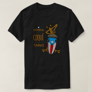 Puerto Rican Flag Conga Coqui Taino T-Shirt