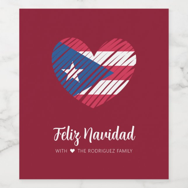 Puerto Rican Flag Coquito Wine Label (Single Label)