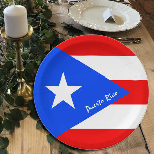 Puerto Rican Flag plates, party, Puerto Rico Paper Plate