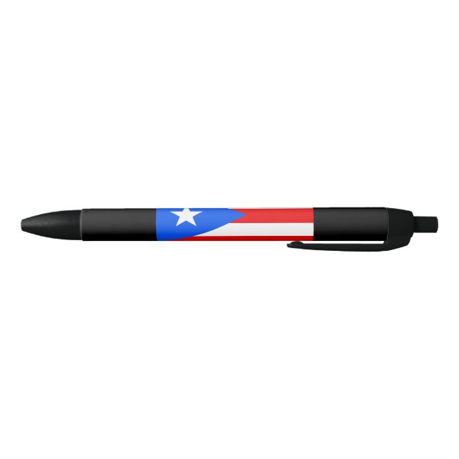 Puerto Rican Flag (Puerto Rico) Black Ink Pen (Bottom)