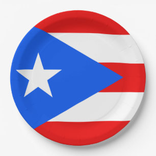 Puerto Rican Flag (Puerto Rico) Paper Plate