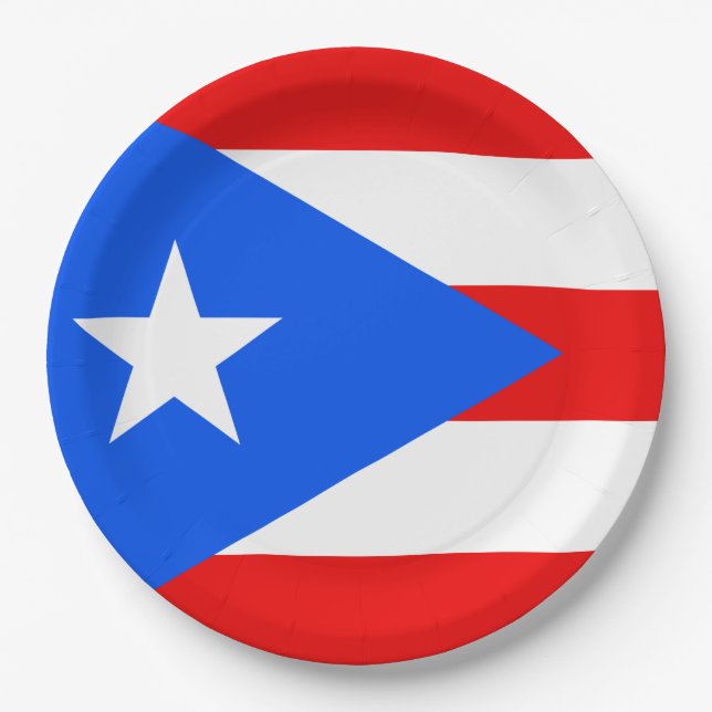 Puerto Rican Flag (Puerto Rico) Paper Plate (Front)