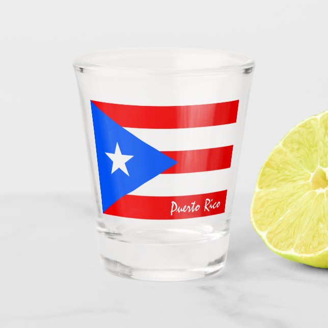 Puerto Rican Flag & Puerto Rico weddings / party Shot Glass (Front)