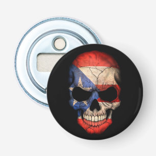 Puerto Rican Flag Skull Bottle Opener