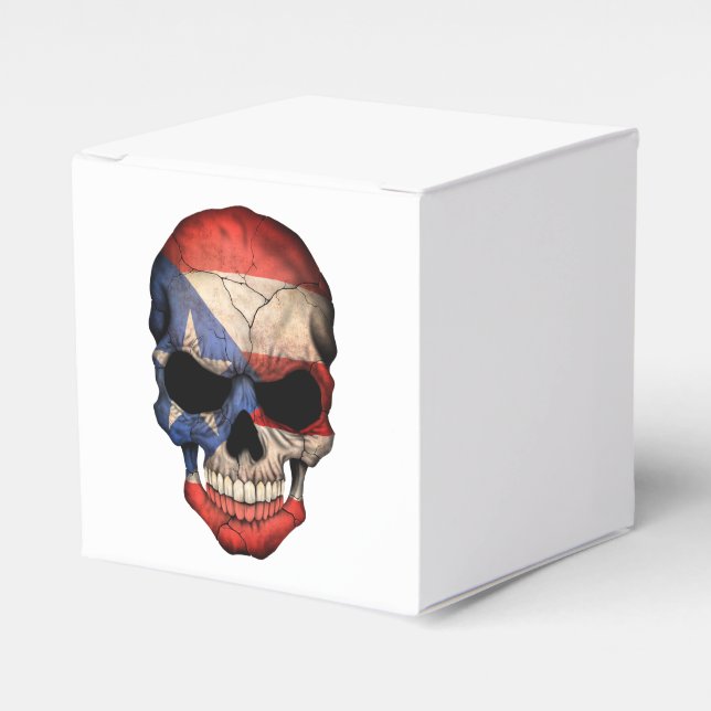 Puerto Rican Flag Skull Favour Box (Front Side)