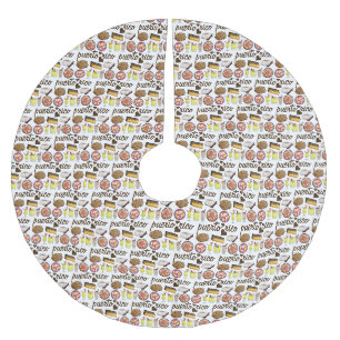 Puerto Rican Food Cuisine Love Puerto Rico Foodie Brushed Polyester Tree Skirt