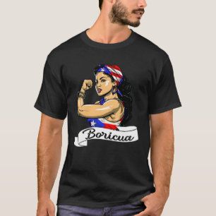 Puerto Rican Girl Boricua Puerto Rico Flag Pride W T-Shirt