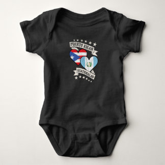 Puerto Rican Guatemalan Heart Flags Puerto Rico Gu Baby Bodysuit