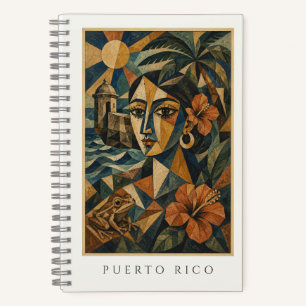 Puerto Rican Heritage Culture I Cubist Travel Art Notebook