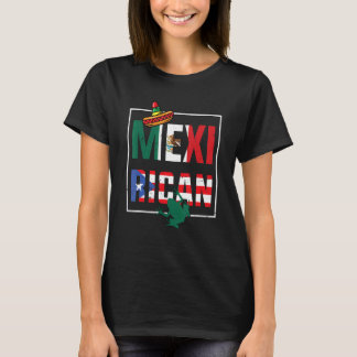 Puerto Rican Mexican Flag, Mexirican Half Puerto r T-Shirt