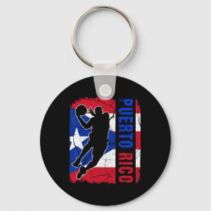 Puerto Rican Sketll Player Puerto Rico Flag Sketll Key Ring