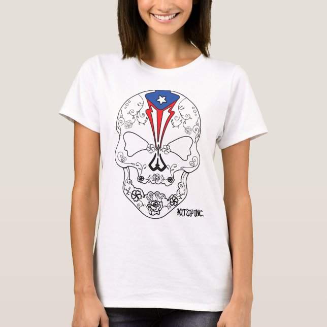 Puerto Rican Skull Candy T-Shirt (Front)