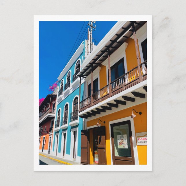 Puerto Rican Street  Holiday Postcard (Front)