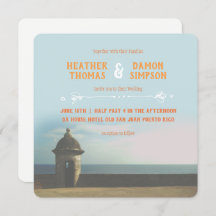Puerto Rican Sunset Wedding Invitation
