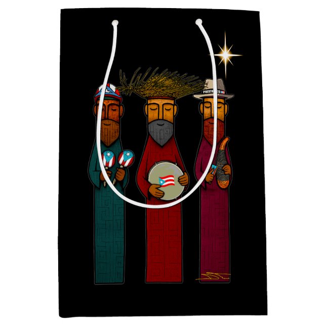 Puerto Rican Three Wise Men – Parranda Medium Gift Bag (Front)