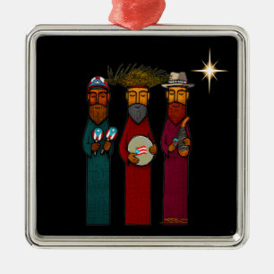 Puerto Rican Three Wise Men – Parranda Metal Tree Decoration