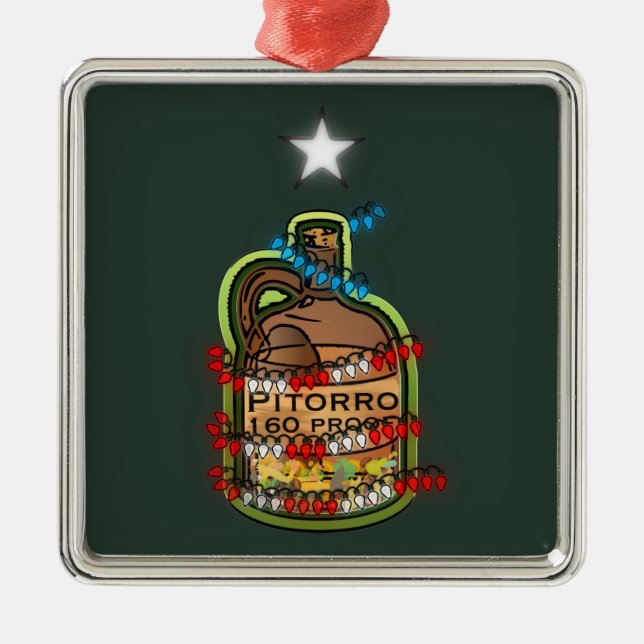 Puerto Rican Traditional Drink Boricua Xmas  Metal Tree Decoration (Front)