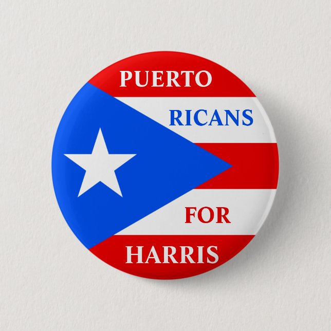 Puerto Ricans For Harris 6 Cm Round Badge (Front)