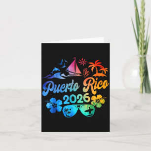 Puerto Rico 2026 Vacation Beach Tie Dye Trip Summe Card