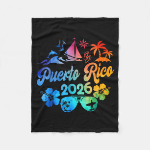 Puerto Rico 2026 Vacation Beach Tie Dye Trip Summe Fleece Blanket