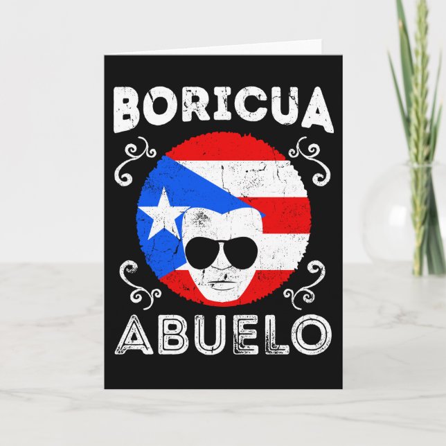 Puerto Rico Abuelo Grandpa Flag Fathers Day Card (Front)