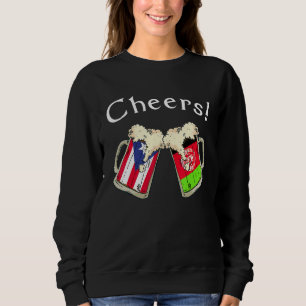 Puerto Rico Afghanistan Flag Cheers Beer Grown Pat Sweatshirt