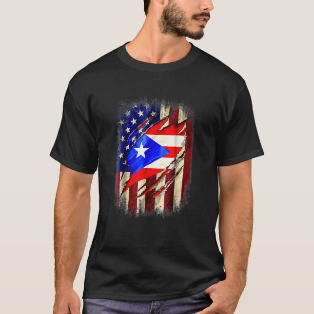 Puerto Rico american flag T-Shirt (Front)