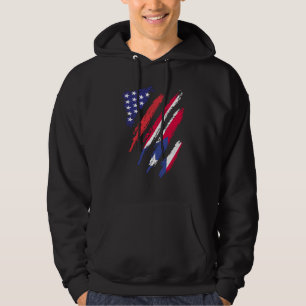 Puerto Rico American Grown Flag USA Patriot Herita Hoodie