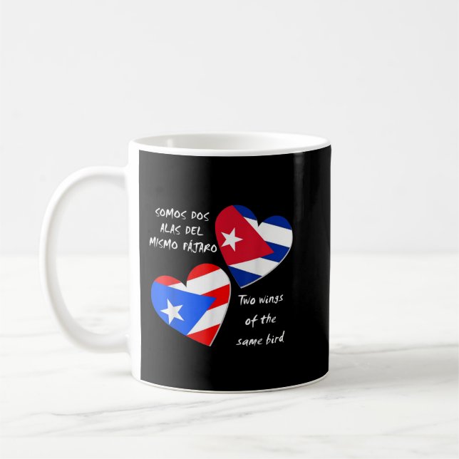 Puerto Rico and Cuba Heart, Two wings of the same  Coffee Mug (Left)