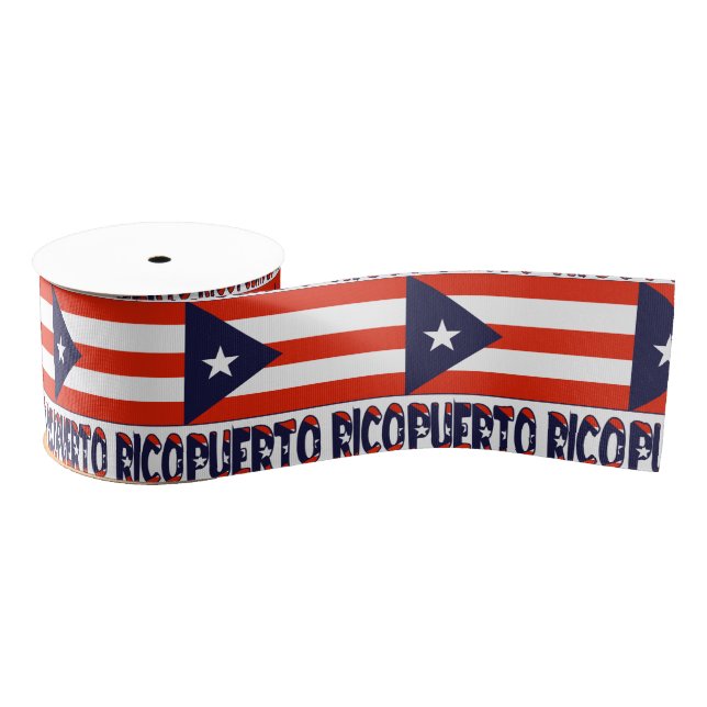 Puerto Rico and Puerto Rican Flag Grosgrain Ribbon (Spool)