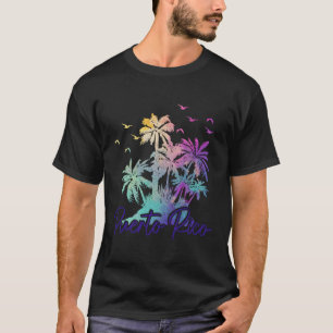 Puerto Rico Beach Boricua Palm Trees Vacation T-Shirt