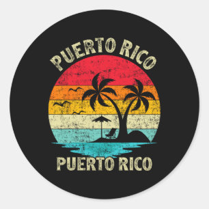Puerto Rico Beach Puerto Rico Vintage Family Vacat Classic Round Sticker
