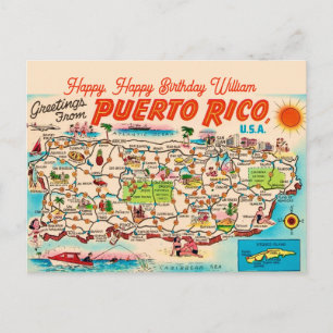  Puerto Rico Birthday Greeting Postcard