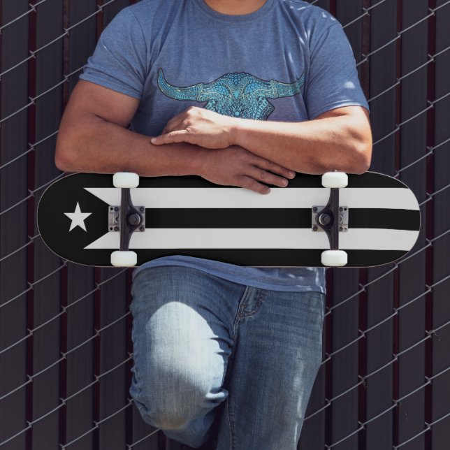 Puerto Rico Black Flag Skateboard (Outdoor 3)