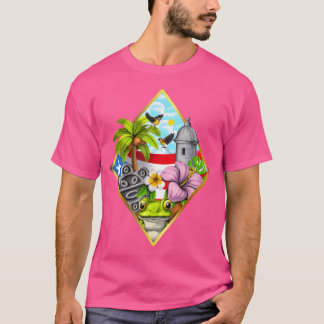 Puerto Rico Boricua Coqui Frog Taino Sun Puerto Ri T-Shirt
