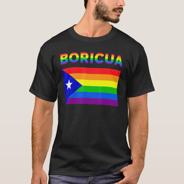 Puerto Rico Boricua Gay Pride Lgbt Rainbow 1 T-Shirt (Front)